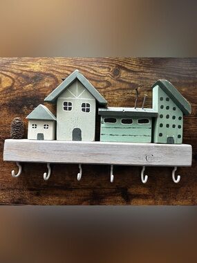 Handmade Wooden Houses key Rack